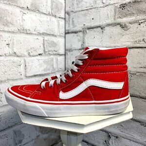 Vans Off The Wall Skateboard Shoe Red Canvas High Top Casual Sneaker